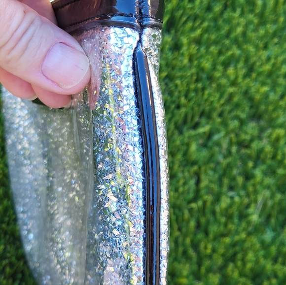 Betsy Johnson Logo Silver Metallic Clutch. - Picture 8 of 14